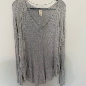 oversized FREE PEOPLE grey thermal knit